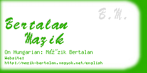 bertalan mazik business card